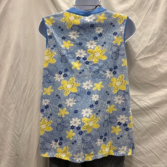 y2k floral sleeveless baby tee blue yellow daisy print tank top - Picture 5 of 7